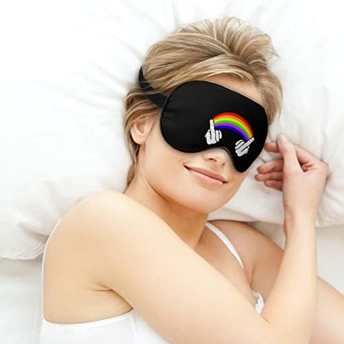 זיון גאווה הומוסקסואלית מסכת עיניים קשת עם רצועה מתכווננת לגברים ונשים לילה נסיעות שינה