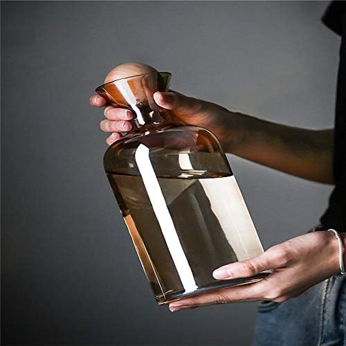 קומקומי זכוכית כד מים פשוט זכוכית פשוט קומקום קומקום וכוס מכניסים בית משקה סיר בקבוק זכוכית עם כוס עץ