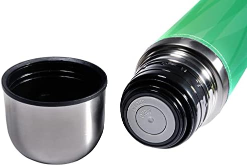 SDFSDFSD 17 גרם ואקום מבודד נירוסטה בקבוק מים ספורט קפה ספל ספל ספל עור אמיתי עטוף BPA בחינם, טבע ירוק עלים