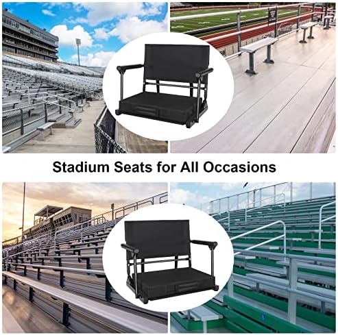 מושב אצטדיון ליציע עם תמיכה לגב, מושב יציע מתקפל עם כרית קצף מרופדת נשלפת, כסאות אצטדיון קלים להגנה עם