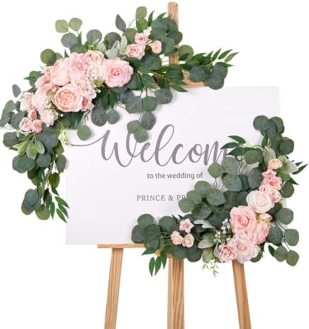 ערכת פרחי קשת חתונה מלאכותית של Arivishin Arcificial, קשת חתונה מעטפת בד פרחי חתונה פרחים זרים סידור