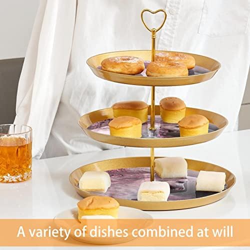 Lyetny 3 קינוח קינוח עוגת עוגת קאפקוויקס זהב עמדת מסיבת תה, חתונה ויום הולדת, חד קרן רומנטי
