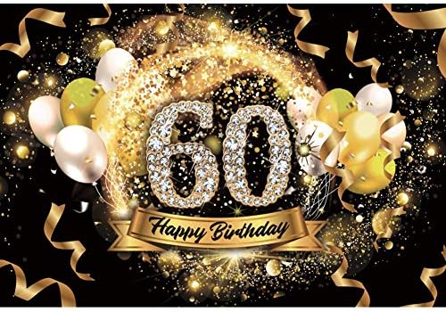 באוצ ' יקו 12 על 8 רגל כסף שמח יום הולדת 60 רקע צילום בוקה הילות קונפטיס בלוני רקע מסיבת יום הולדת שמח קישוט