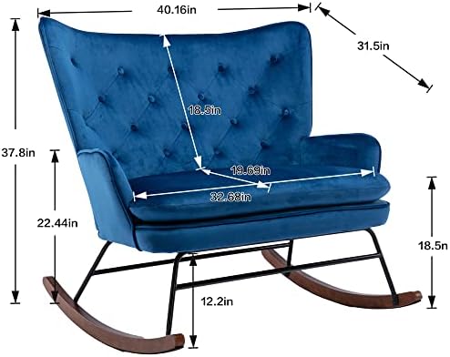 להמנט קטיפה משתלת נדנדה כיסא מודרני מרופד כפול נדנדה כורסא עם מצויץ גבוהה משענת להירגע נדנדה ספה הדו
