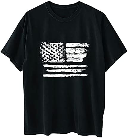 עצמאות יום חולצות לנשים סקסי מקרית פטריוטית אמריקה דגל חולצות זרוק כתף קצר שרוול רופף בכושר חולצות
