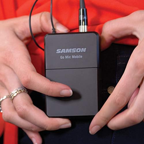 Samson Technologies Go Mic Mobile PXD2 משדר Beltpack אלחוטי עם מיקרופון LM8 Lavalier, שחור