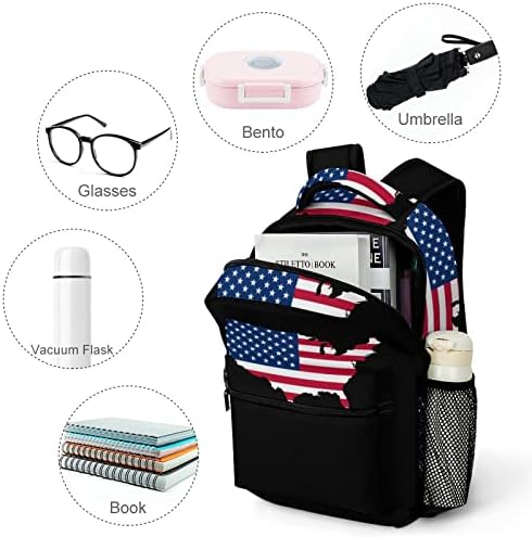 אמריקה דגל מפת נסיעות תרמילי אופנה כתף תיק אור משקל רב כיס חבילת יום עבור בית ספר מחקר עבודת קניות