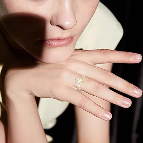 2023 חדש מלא יהלומי שלוש שורות זירקוניה טבעת לנשים פשוט תכשיטים פופולרי אביזרי לאישה חמוד תלבושות