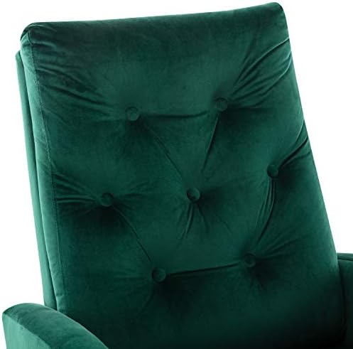 מרקס ירוק מודרני מצויץ מבטא נדנדה כיסא, מרופד משתלת דאון נדנדה עם גבוהה משענת עבור תינוק וילדים, סט של