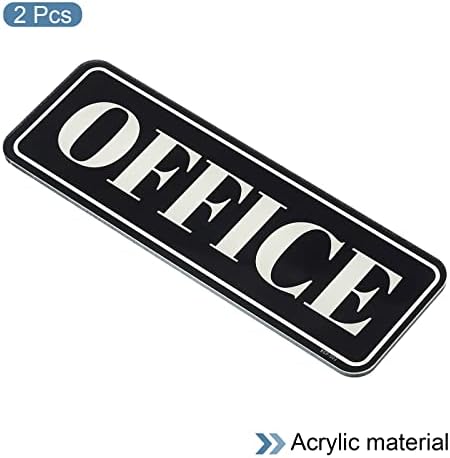 שלט משרדי פטיקיל, 2 חבילות אקריליק 9 x3 דבק עצמי שלט מדבקה תווית לעיצוב עיצוב משרדי, שחור