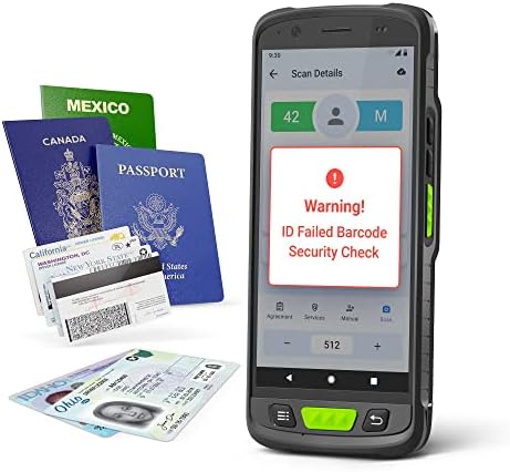 Idware 9000 סורק מזהי כף יד - מזהה, רישיון נהיגה, אימות גיל וסורק דרכון עם תוכנת פרימיום של Veriscan - סנכרון