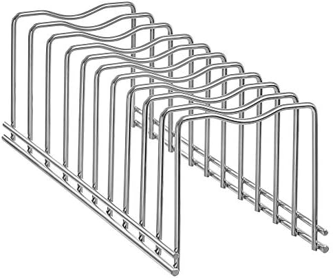 מארגן מדפי מחזיק מכסה מחבת סיר, מארגן אחסון צלחת מטבח ומתקן ייבוש, מארגן מחזיק מתלה מכסה מכסה