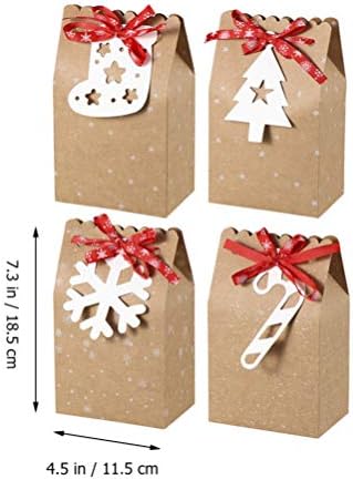 קופסאות מתנה מנייר דויטול 12 יחידות קופסא מתנת נייר קראפט לחג המולד מסיבת חג המולד לטפל בשקיות ממתקים תיק