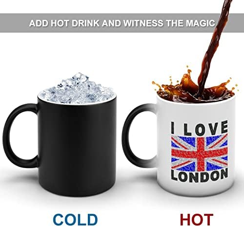 אני אוהב לונדון עיר יצירתי שינוי צבע קרמיקה קפה כוס חום שינוי ספל מצחיק עבור בית משרד