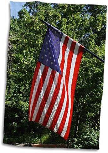 3 את הדגל האמריקני עם כמה עצים ברקע - מגבות