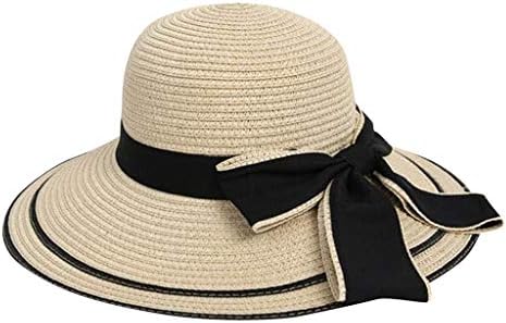SUN BUBKNOT BOWKNOT נשים כובעי חוף כובע קש תקליטון כובע קיץ מתקפל כובע בייסבול רחב אביזרים לנשים