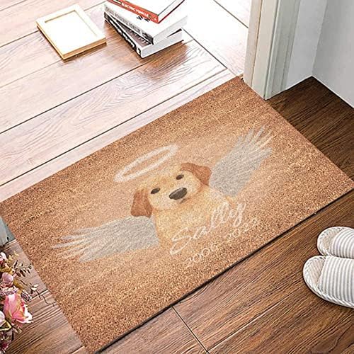 שטיח בדרך כניסה של כלב זיכרון תמונה אהדה מתנות טבעי שטיח קל לניקוי כלב מחמד זיכרון כנפי מלאך מותאם