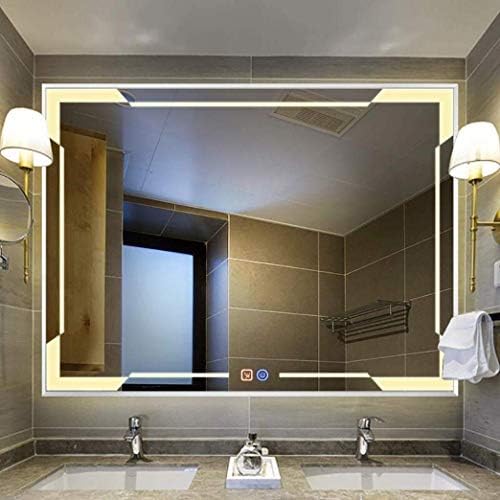מראה צמודת קיר, מראה אמבטיה לד, מראה יהירות אמבטיה עם מנורה, מתאימה לחדר אמבטיה, מלון, שירותים