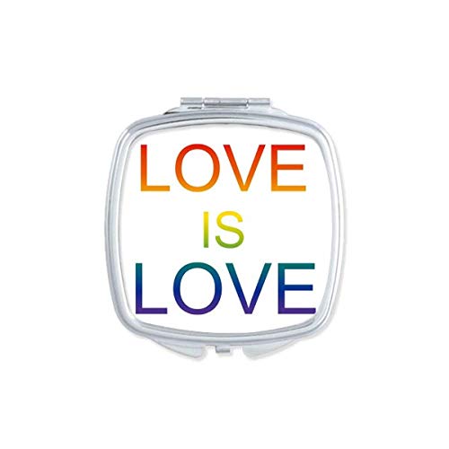 להטב קשת דגל אהבה הוא אהבת מראה נייד קומפקטי כיס איפור כפול צדדי זכוכית