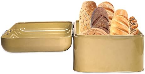 קולינרית קוטור גדול זהב לחם תיבת עבור מטבח השיש-לחם אחסון מיכל-אבקה-מצופה נירוסטה בציר לחם קופסות