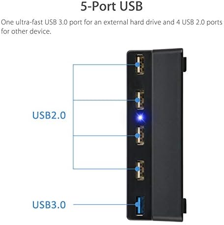 רכזת USB של Eeekit, 5 יציאה USB 3.0 2.0 2.0 מהירות גבוהה של רכזת רכזת רכזת מחבר מתאם מתאם מתאם תואם