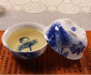 Jiumei 2 pcs כוסות תה חרסינה כחול -לבן סיני כוסות תה 1.7oz/50 מל ג'ינגדז'ן סין קונג פו פו דפוס
