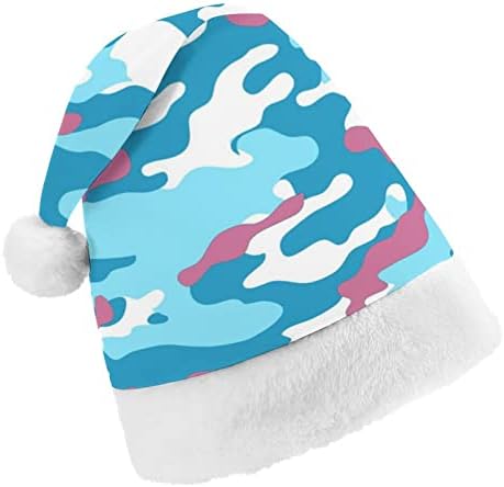 ורוד וכחול הסוואה חג המולד כובע אישית סנטה כובע מצחיק חג המולד קישוטים