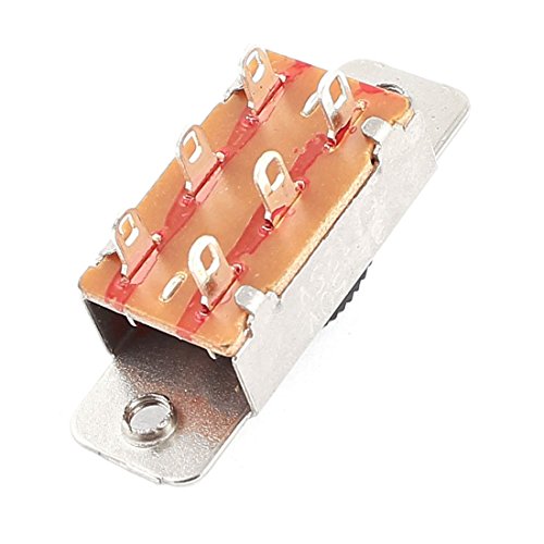 Luoyimao 5 PCS ON/OFF/ONE/ON 3 מיקום DPDT 2P2T PCB לוח SLIDE מתג 6A/125V 3A/250V AC, C-003