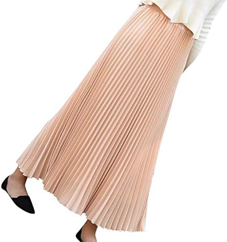 חצאיות קיץ לנשים טרנדיות טרנדיות קפלים מוצקים קפלים אלגנטיים חצאית מידי מוצקה אלסטית חצאיות מידי מותניים