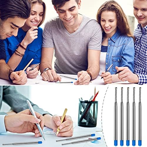 Giantree הניתן להחלפה מנתח עט עט, 5 יחידות 0.7 ממ נשלף מילוי נקודת מתכת נשלפת עם מילוי עט כתיבה חלק