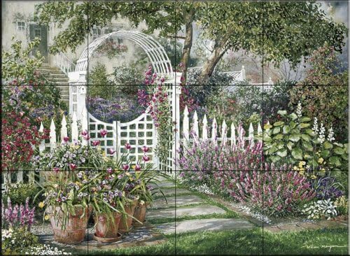 ציור קיר אריחי קרמיקה-גן חדש - מאת ויליאם מנגום