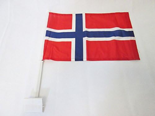 דגל AZ דגל נורווגיה דגל 18 '' x 12 '' - דגלי מכוניות נורווגיות 30 x 45 סמ - באנר 18x12 אינץ 'מקל