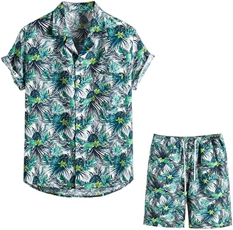 חליפות חולצה הוואי מזדמנות של Xiloccer גברים חליפות חליפות חליפות שרוול קצרות חולצות קיץ חוף חוף גברים
