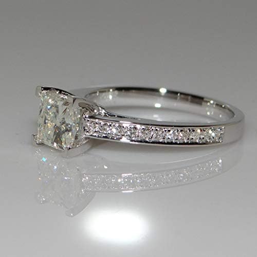טבעות תכשיטים טבעות טבעת טבעת ריבוע טבעת יהלום ארבע קביעות פשוטות מעוקב זירקוניה טבעת נישואין