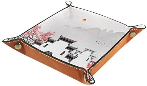Lyetny Mountain Village Box Box Candy Holder Sundries מגש שולחן עבודה מארגן נוח לנסיעות, 16x16 סמ