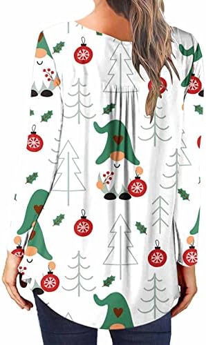 צמרות טוניקה מזדמנים של חג המולד של LMSXCT ללבוש עם חותלות שרוול ארוך הנלי חולצות בוטון למעלה