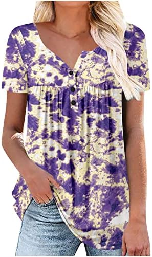 נשים קיץ בתוספת גודל טוניקת חולצות להסתיר בטן חולצות רופף מזדמן צווארון כפתור עד קצר שרוול חולצה עבור חותלות