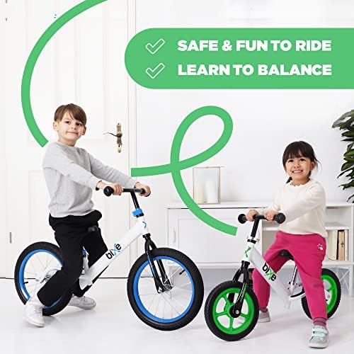 ביקס: אופני איזון אלומיניום ירוקים לילדים ופעוטות - ללא אופני אימון ספורט דוושות - אופניים לגיל 2,