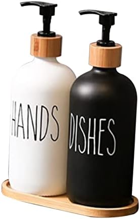 Housoutil 1 SET SOAP DISPENSER BAUCK BAUCK בקבוקי נוזלים ערכת מוצרי טיפוח מכולות טנדרטיטוס קרם קרם זכוכית
