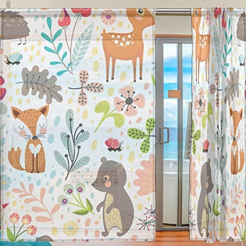 ColourLife חמוד חיות יער חיות חיות גזה גזה דלת וילון וילון וילונות לסלון לילדים לילדים חלון חדר