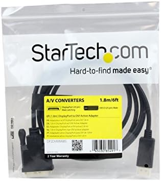 Startech.com 6ft DisplayPort לכבל DVI - 1080p וידאו - Active DisplayPort לכבל מתאם DVI - DisplayPort לכבל