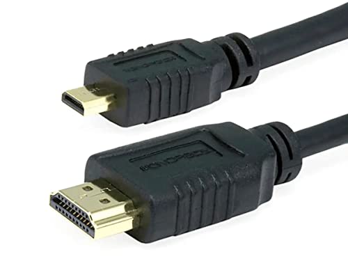 כבל HDMI דיגיטלי של Synergy, תואם למצלמה דיגיטלית ללא מראה של Canon EOS M200, 5 רגל. מיקרו HDMI בהגדרה גבוהה לכבל