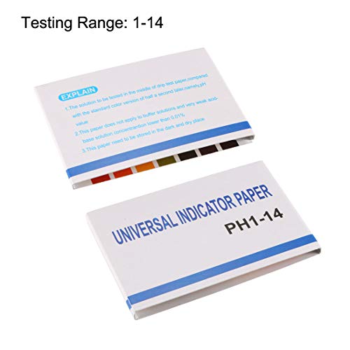 רצועות בדיקת pH של UXCell 1-14 מחוון נייר מעבדת מעבדה לבוחן לטמוס 80in1 ערכה לבריכת אקווריום בריכת מים חומצה אלקליין