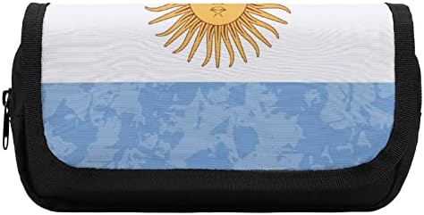 רטרו ארגנטינה דגל עפרון עיפרון עם שני תאים גדולים כיס אחסון קיבולת גדול שקית עיפרון עפרון לבוגר נוער