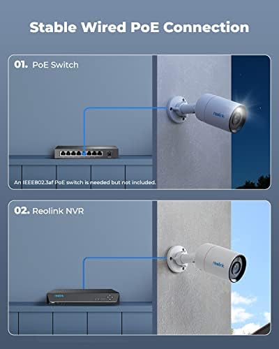 REOLINK 12MP POE מצלמת IP חיצונית, מצלמות מעקב אחר כדורים לביטחון ביתי, גילוי אנושי/רכב/חיות מחמד חכם, ראיית