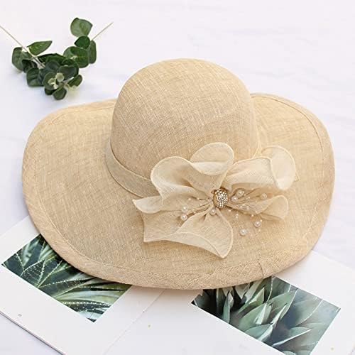 רצועות כובע נשים שמלת קיץ כובע פרחי עלה רחב כובע כובע כובע שמש כובעי חוף כובע