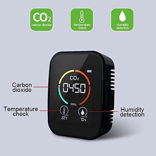 DSHGDJF 5 IN1 CO2 מטר טמפרטורה דיגיטלית טמפרטורת לחות לבוחן איכות אוויר צג פחמן דו חמצני רב -פונקציונאלי