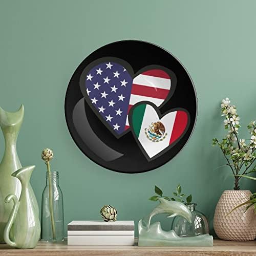 לבבות משתלבים באמריקאית דגל מקסיקו עצם קרמיקה סין צלחות דקורטיביות עם קישוטים תלויים לוחות ארוחת ערב