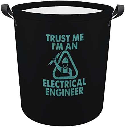 תאמין לי אני מהנדס חשמל גדול כביסה סל סל תיק כביסה עם ידיות עבור מכללת במעונות נייד