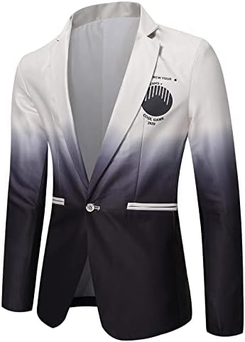ז'קט חליפת התאמה דקה של גברים מזדמנים 1 כפתור 1 כפתור דיילי בלייזר אישיות מנוגדת צבעים מעיל ספורט עסקי
